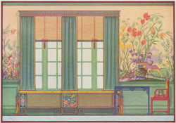 Morning room with Chinese pictorial wall-paper